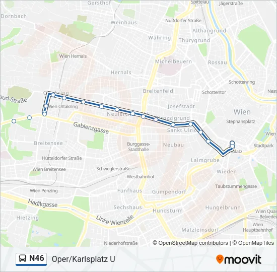 N46 Bus Line Map