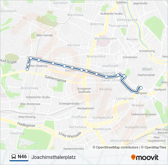 N46 Bus Line Map