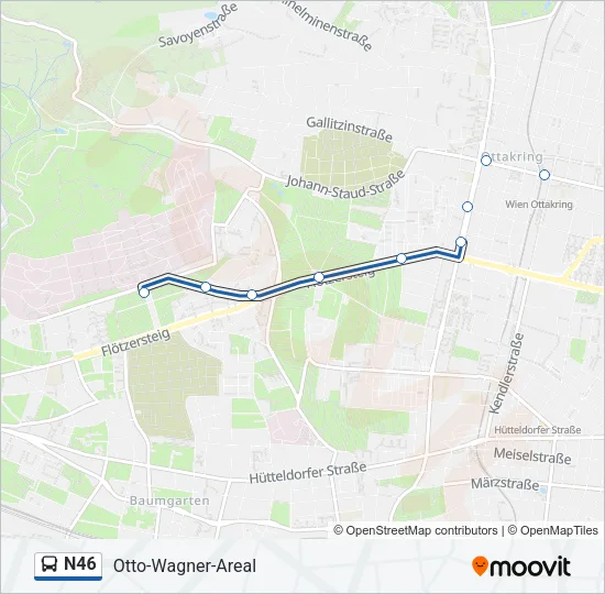 N46 Bus Line Map