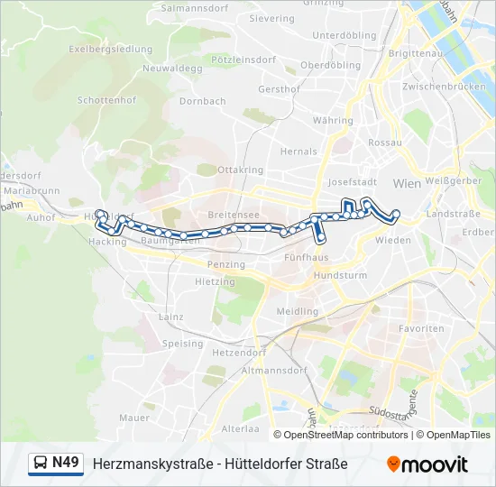 N49 Bus Line Map