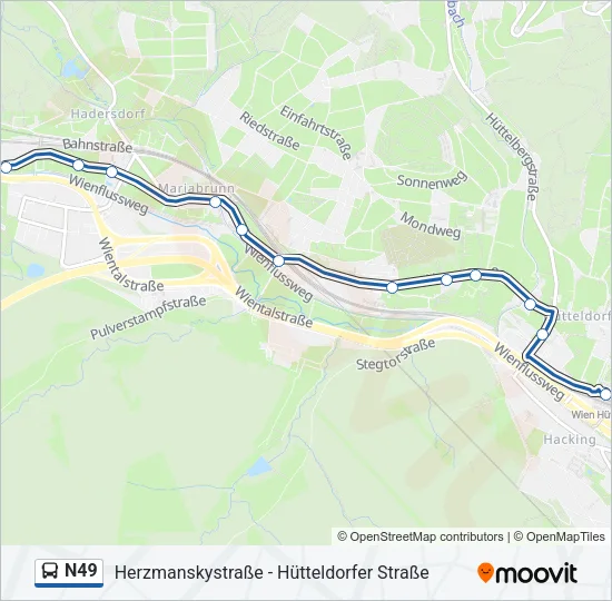 N49 Bus Line Map