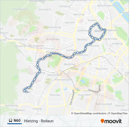 N60 Bus Line Map