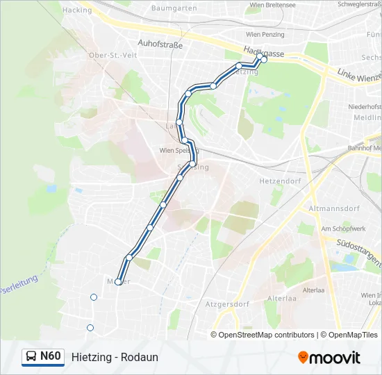 N60 Bus Line Map