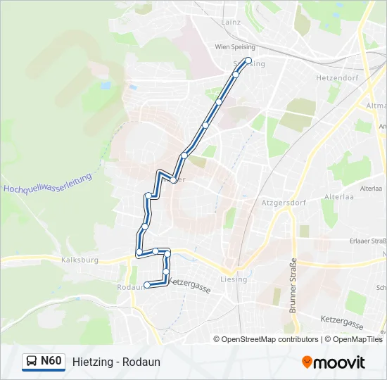 N60 Bus Line Map