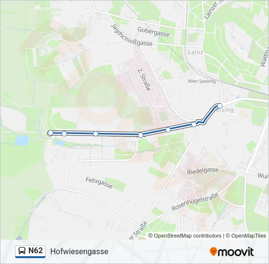 N62 Bus Line Map