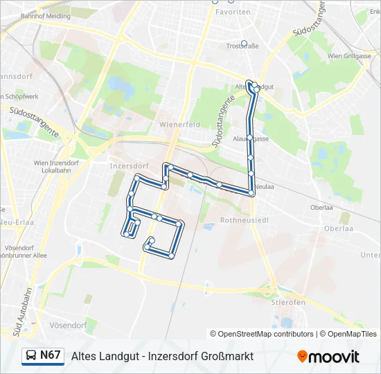 N67 Bus Line Map