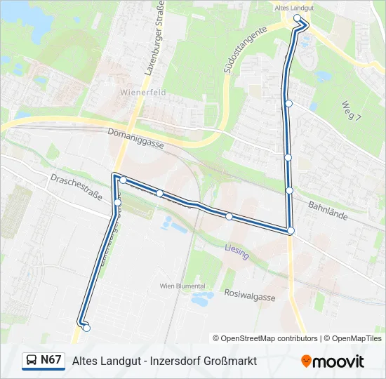 N67 Bus Line Map