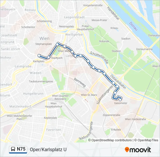 N75 Bus Line Map