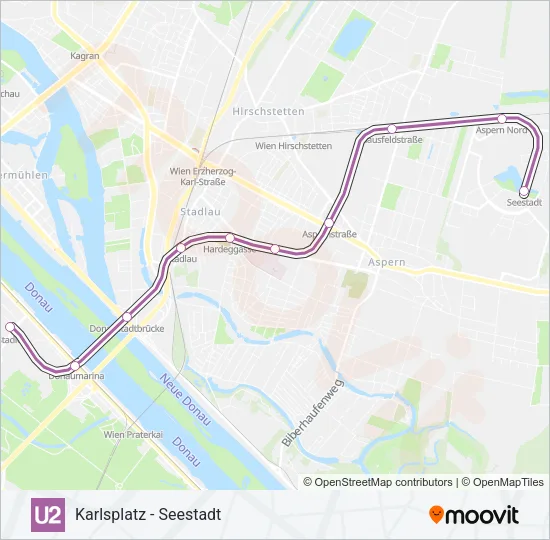U2 Subway Line Map