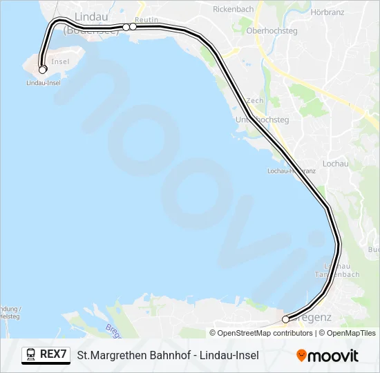 REX7 Train Line Map