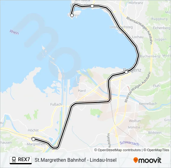 REX7 Train Line Map