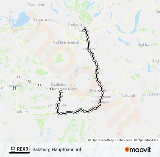 REX3 Train Line Map