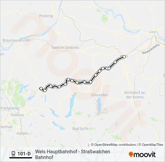 101-D Train Line Map