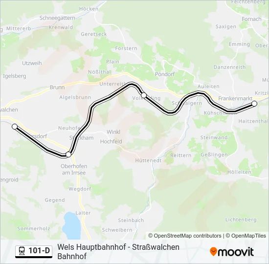 101-D Train Line Map