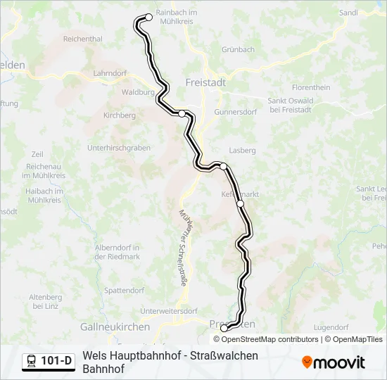 101-D Train Line Map