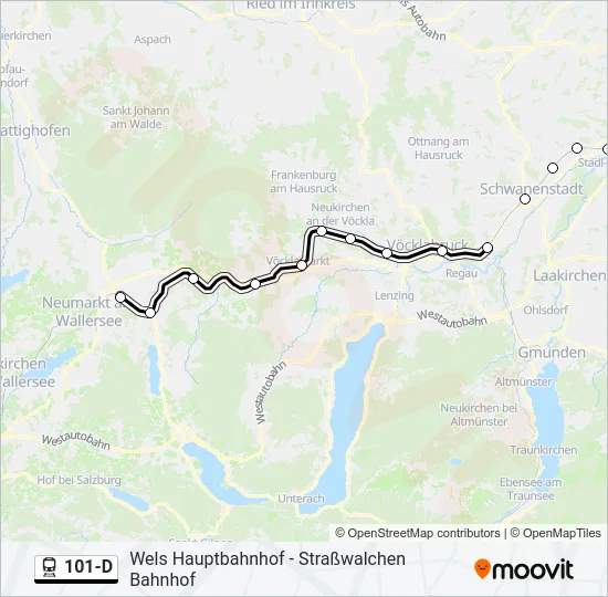 101-D Train Line Map