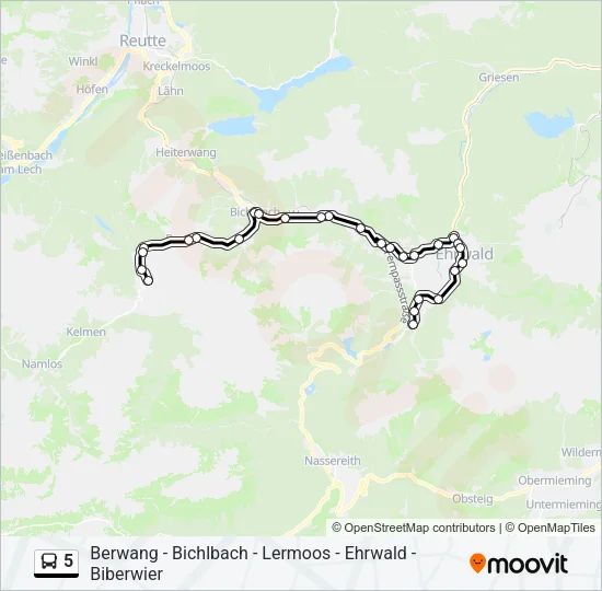 5 Bus Line Map