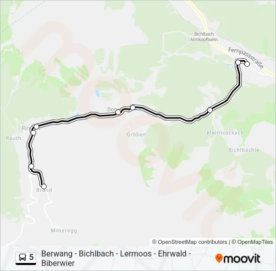 5 Bus Line Map