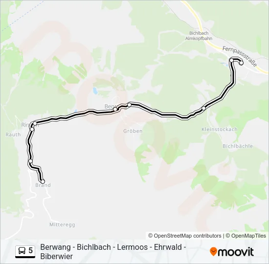 5 Bus Line Map