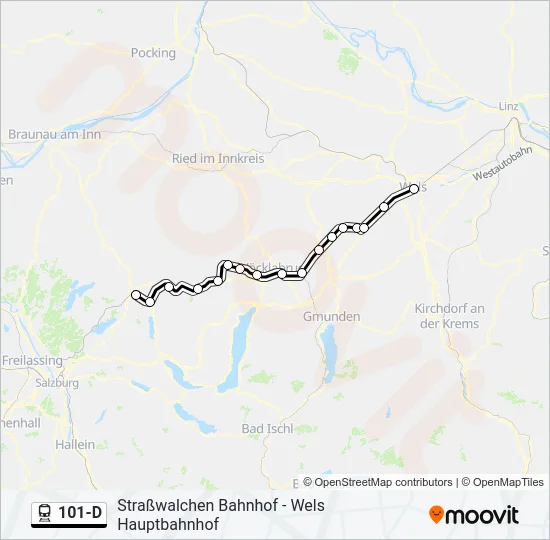 101-D Train Line Map