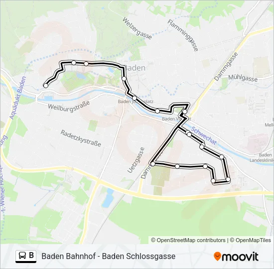B Bus Line Map