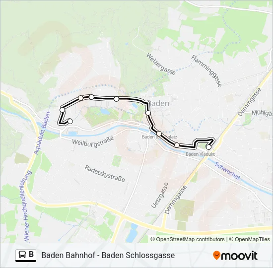 B Bus Line Map