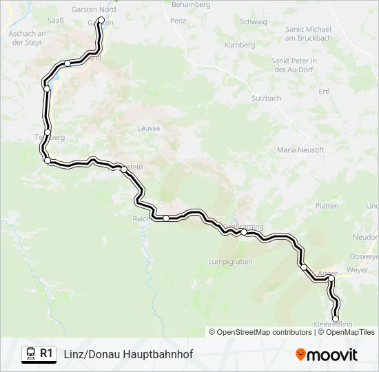 R1 Train Line Map