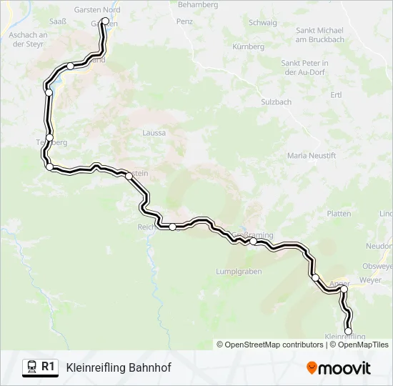 R1 Train Line Map