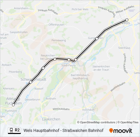 R2 Train Line Map