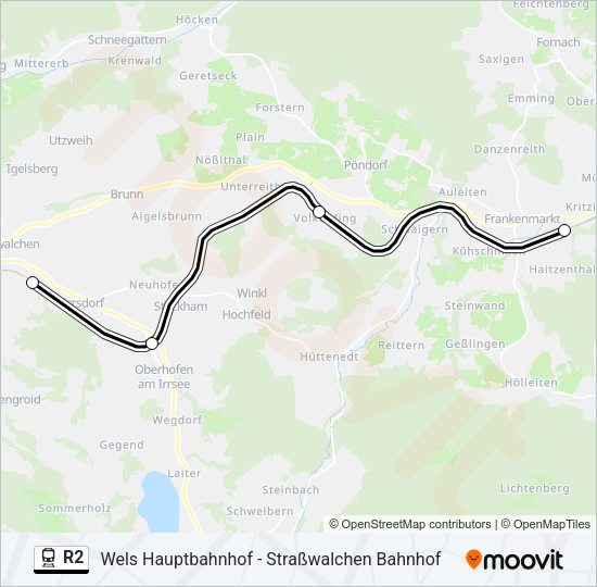 R2 Train Line Map