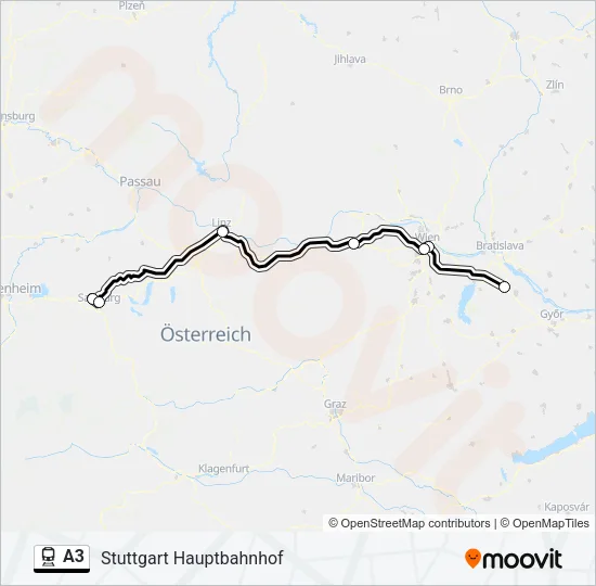 A3 Train Line Map