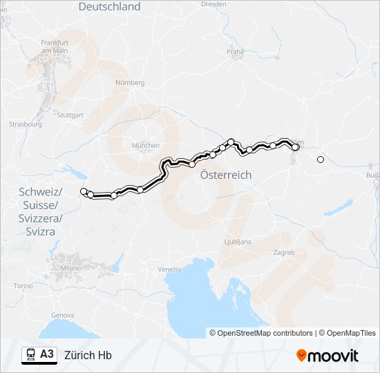 A3 Train Line Map