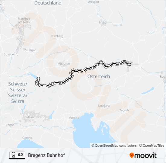 A3 Train Line Map