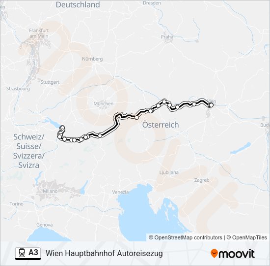 A3 Train Line Map
