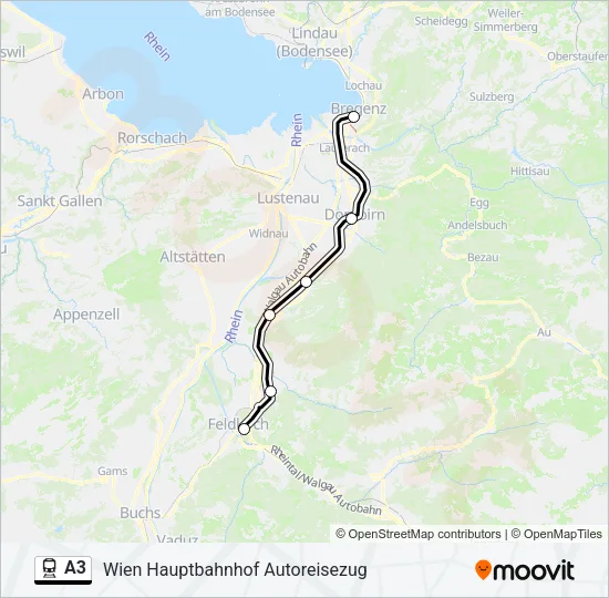 A3 Train Line Map