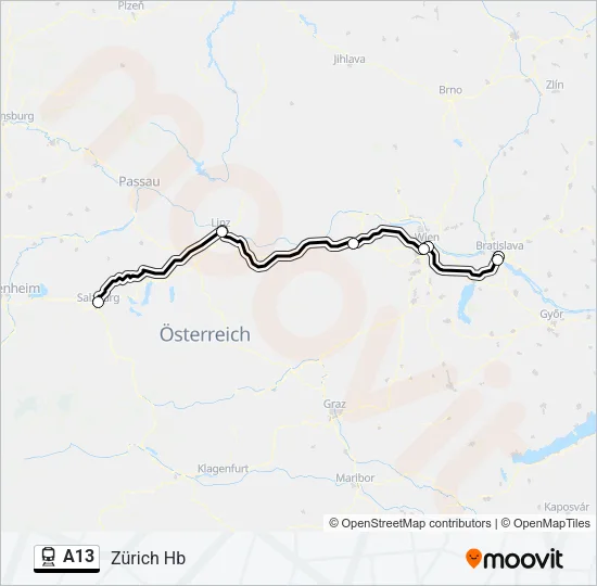 A13 Train Line Map