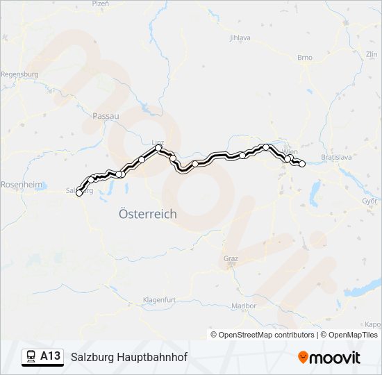 A13 Train Line Map