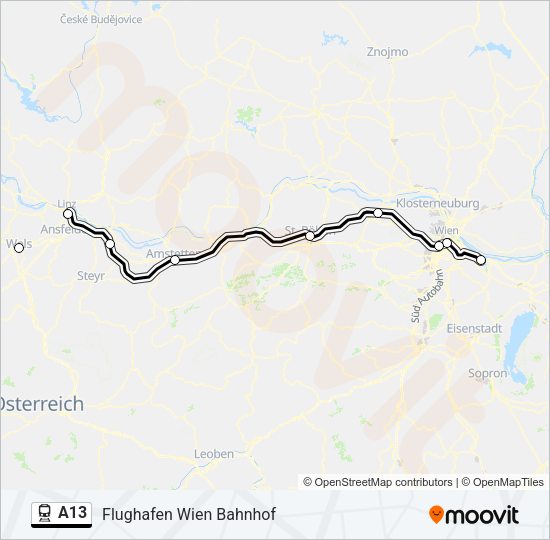 A13 Train Line Map
