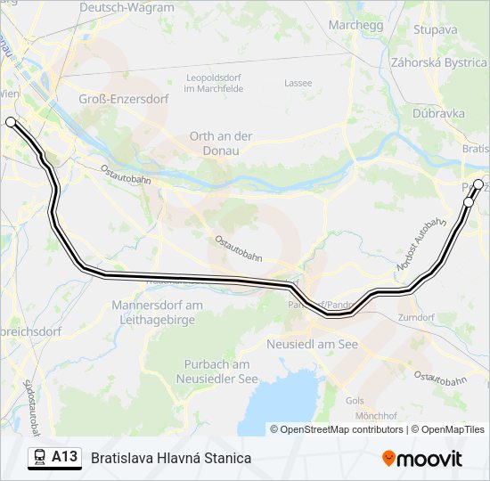 A13 Train Line Map