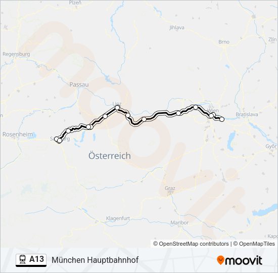 A13 Train Line Map
