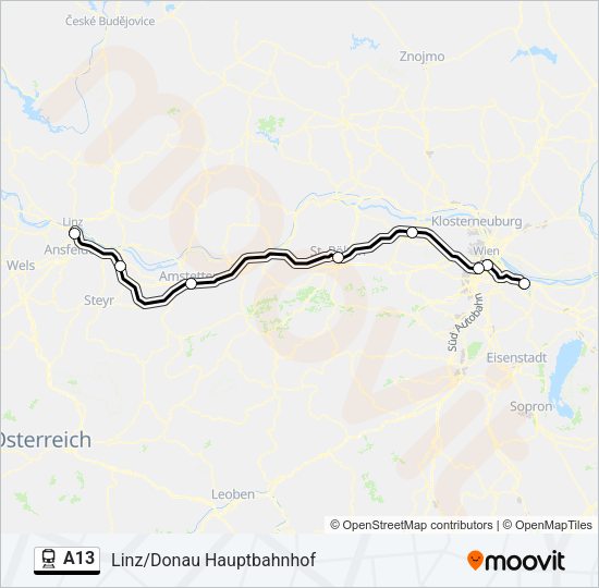 A13 Train Line Map