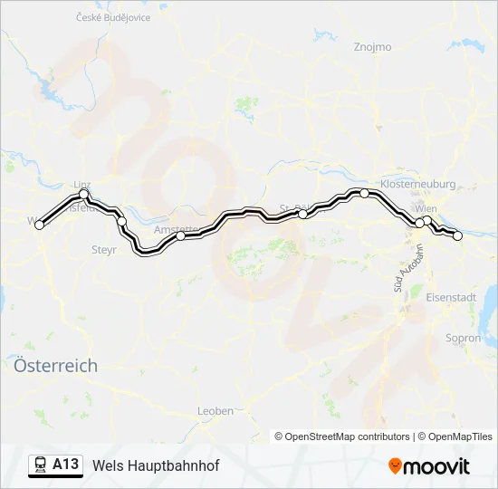 A13 Train Line Map
