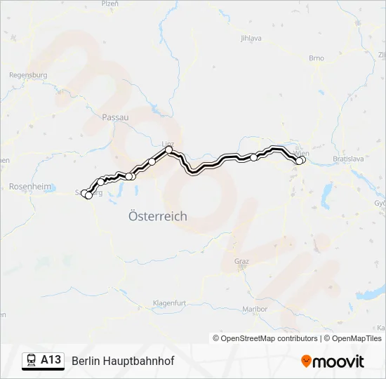 A13 Train Line Map