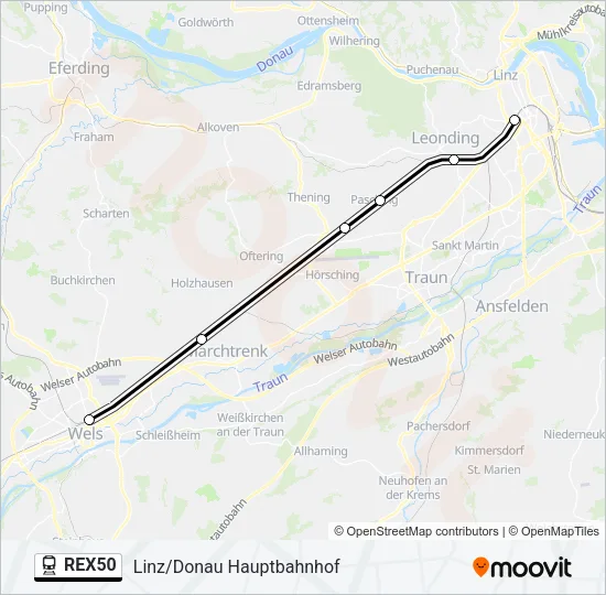 REX50 Train Line Map