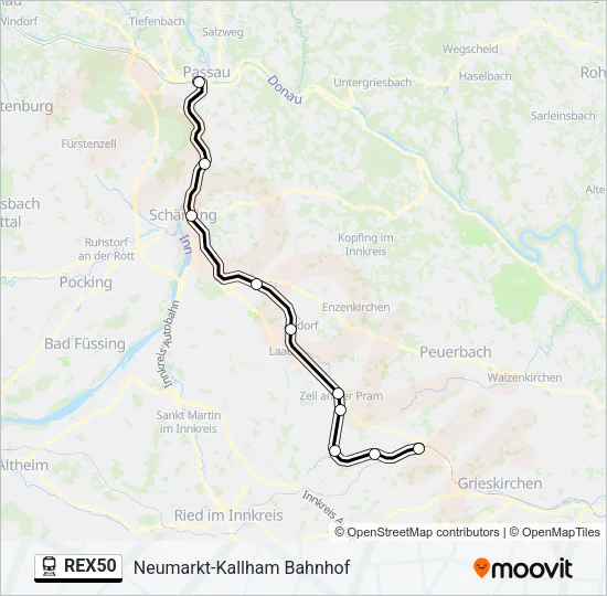 REX50 Train Line Map