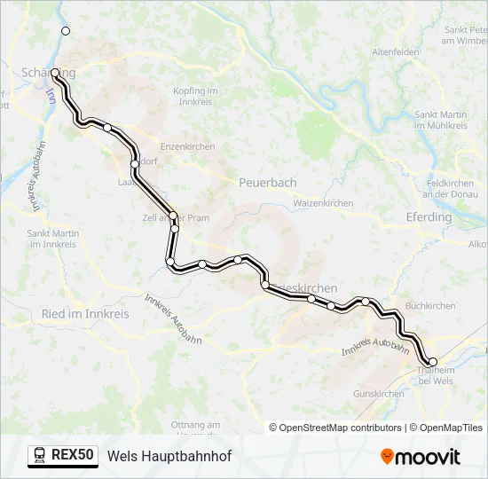 REX50 Train Line Map