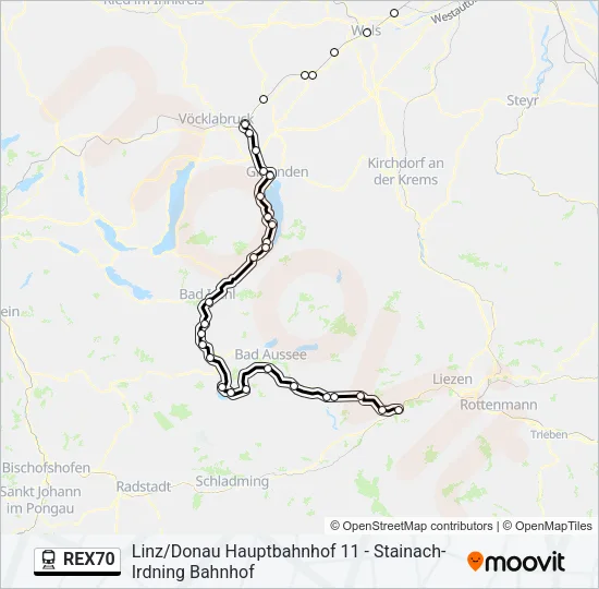 REX70 Train Line Map