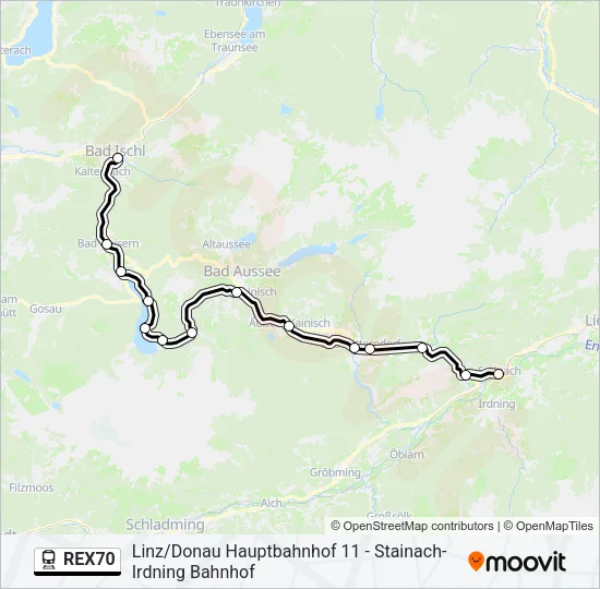 REX70 Train Line Map