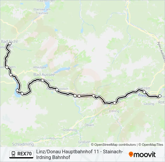 REX70 Train Line Map