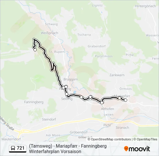 721 Bus Line Map